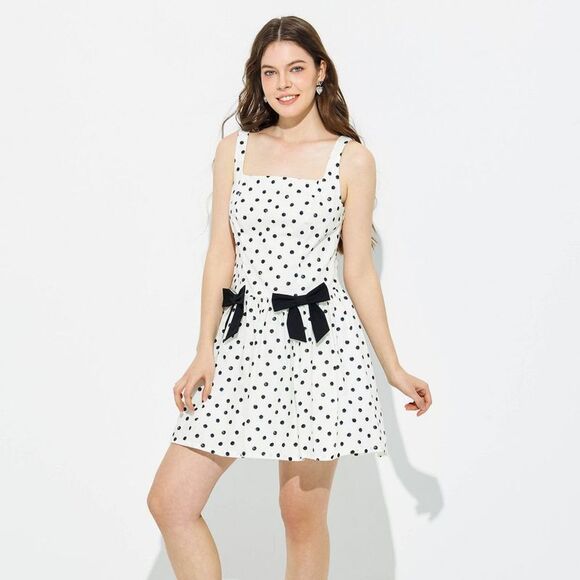 Wild Fable Dresses & Skirts - Wild Fable - Women's Bow Tie Accent Mini Dress - Wild Fable Cre Cream